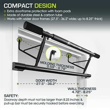 ProsourceFit Multi-Grip Pull Up Bar for Home Gym Fitness