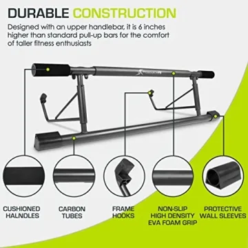 ProsourceFit Multi-Grip Pull Up Bar for Home Gym Fitness