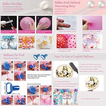 Girls Birthday Party Supplies Decorations, Backdrop With Balloons Kit For Amazing Surprise Party Background Including 80Pcs Balloons, 4Pcs Aluminum Foil Balloons for Girls Birthday