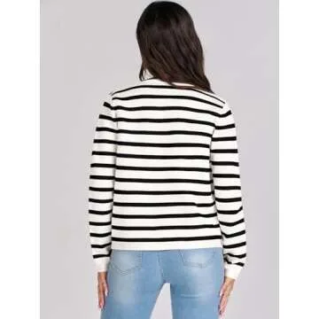 Elegant ANRABESS Striped Cardigan for Women - Fall Fashion