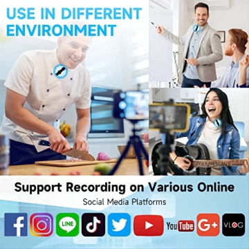 PQRQP Dual Wireless Lavalier Microphone for iPhone