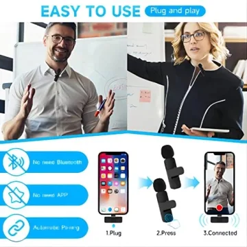 PQRQP Dual Wireless Lavalier Microphone for iPhone