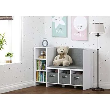 UTEX Kids Reading Nook Bench with Bookshelf and Storage