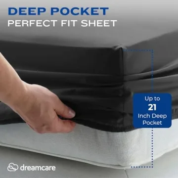 DREAMCARE 4 Pc Queen Cooling Sheet Set with Pockets