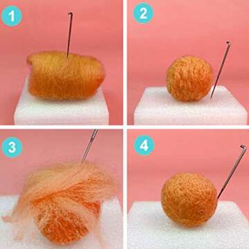 3.53oz Light Coffee Wool Roving Pure Wool, Chunky Yarn for Needle & Wet Felting, Spinning & DIY Crafts