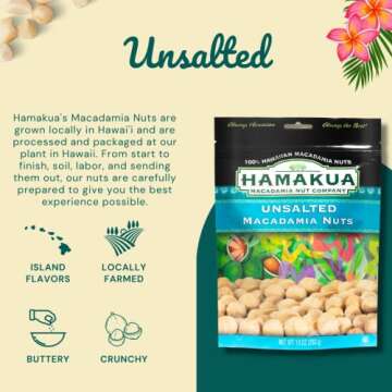 Hamakua Macadamia Nuts - Unsalted Hawaiian Grown Dry Roasted Half and Whole Macadamias without Salt ...