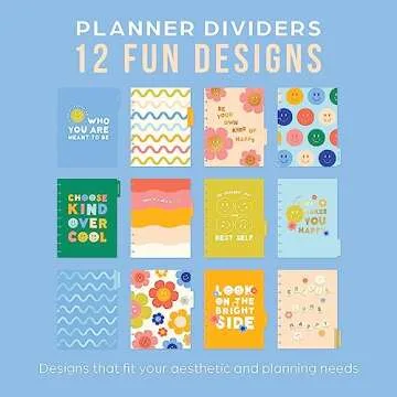 Happy Planner 2023 School Planner, 12-Month Disc-Bound Daily, Weekly, and Monthly Planner, July 2023–June 2024, Dashboard Layout, Super Happy Theme, Classic Size, 7 Inches by 9 1/4 Inches
