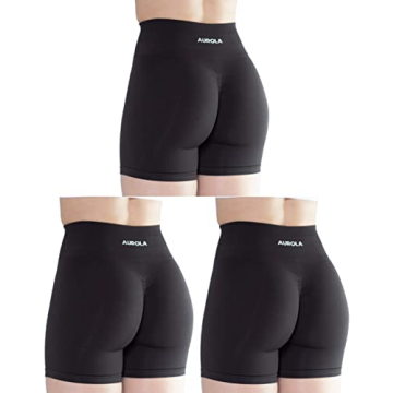 AUROLA Intensify 3 Pack Seamless Workout Shorts for Women