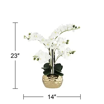 Dahlia Studios Realistic White Phalaenopsis Orchid for Home