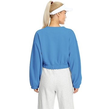 icyzone Women's Oversized Fleece Sweatshirt - Stylish & Cozy