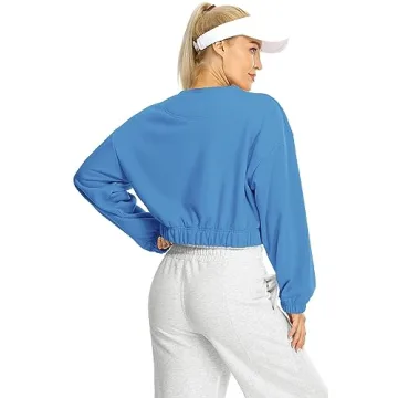 icyzone Women's Oversized Fleece Sweatshirt - Stylish & Cozy