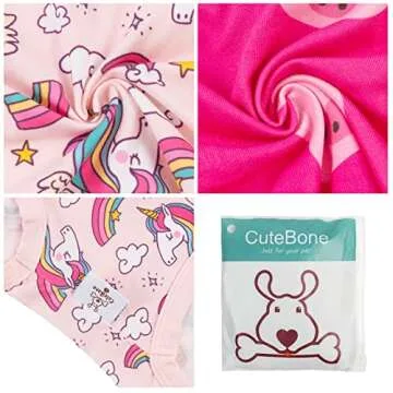 CuteBone Dog Shirts 2-Pack Soft Pet Clothes Breathable Summer Vest for Small Puppy and Stretchy Cat Apparel 2BX09XS Pig&Unicorn