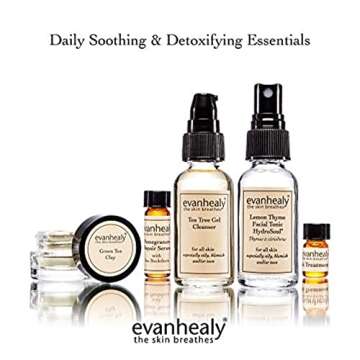 evanhealy Purifying Ritual | Detoxifying Blemish Skin Care Set | 5 Piece Travel Face Care Kit for Co...