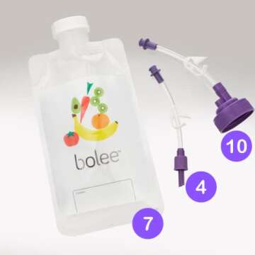 Bolee Bag and Bolink Cap Refill Kit for Home Tube Feeding - Contains 7 Bolee Bags,4 Bolink Small Cap...