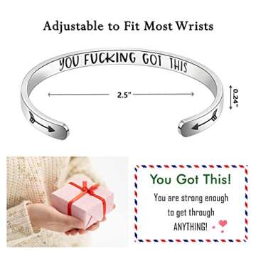 TONY & SANDY Hippie Gifts for Women You Fucking Got This Bracelet Proud of You Just Because Easter Mother's Day Gifts New Mom Single Mom Wife Friend Motivational Encouragement Jewelry