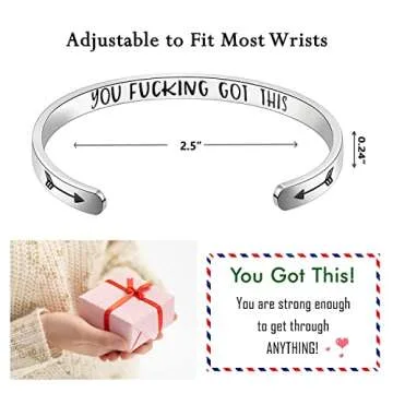 TONY & SANDY Hippie Gifts for Women You Fucking Got This Bracelet Proud of You Just Because Easter Mother's Day Gifts New Mom Single Mom Wife Friend Motivational Encouragement Jewelry