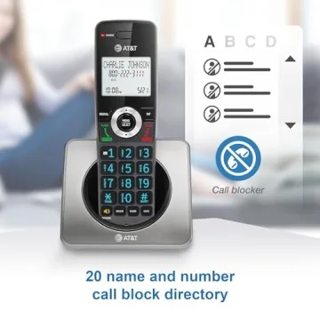 AT&T DECT 6.0 2-Handset Cordless Phone for Home