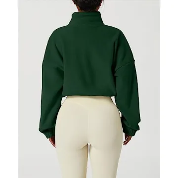 Warm QINSEN Women's Full Zip Fleece Short Jacket - Stylish Comfort