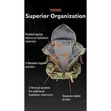 Mystery Ranch 2 Day Backpack - Tactical Daypack Molle Hiking Packs, Forest, L/XL