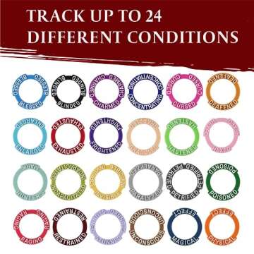 DND Miniatures Condition Markers - 96 Rings to Track 24 Different Status & Spell Effects for RPG/DND...