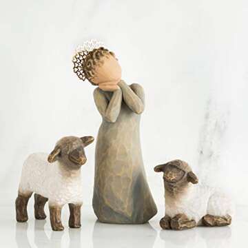 Willow Tree Little Shepherdess, Sculpted Hand-Painted Nativity Figures, 3-Piece Set