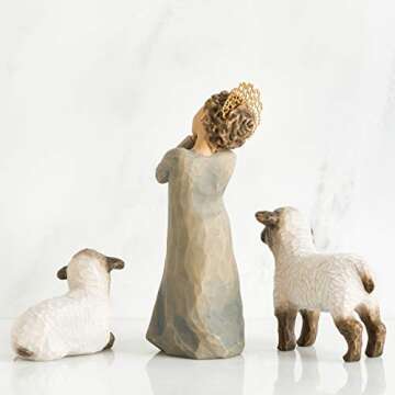 Willow Tree Little Shepherdess, Sculpted Hand-Painted Nativity Figures, 3-Piece Set