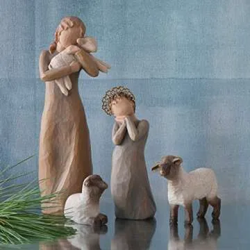 Willow Tree Little Shepherdess, Sculpted Hand-Painted Nativity Figures, 3-Piece Set