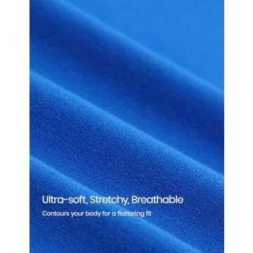 CRZ YOGA Long Sleeve Shirts for Women Soft Crew Neck Fall Basic Tight Tops Fitted Casual Going Out T-Shirts Sparkle Blue Large