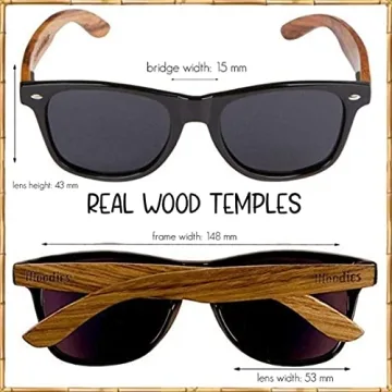Woodies Walnut Wood Sunglasses with Dark Polarized Lenses for Men and Women | 100% UVA/UVB Ray Protection