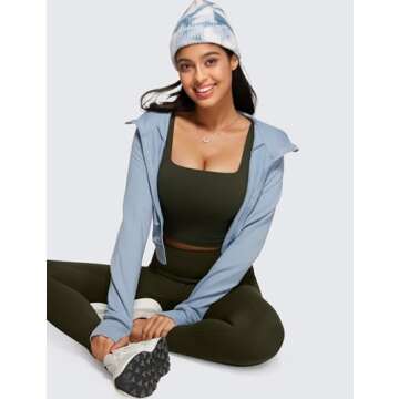 CRZ YOGA Butterluxe Women's Longline Sports Bra for Workouts