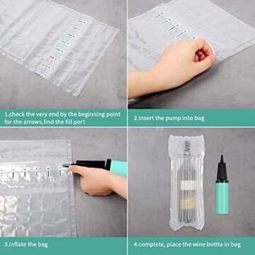 Kyrieval Wine Travel Bags | Inflatable Protectors 50 Pack