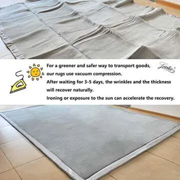 Loartee Nursery Crawling Rug and Play Mat - Velvet Coral (5.0'x 6'8", Gray) for Toddler Exercise