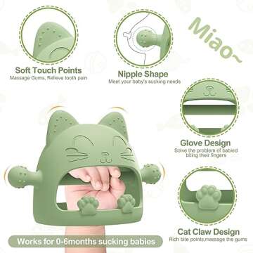 Baby Teethers 0-6 Months,Teething Toys for Babies 0-6 Months,Never Drop Baby Chew Toys for Teething ...