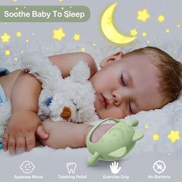 Baby Teethers 0-6 Months,Teething Toys for Babies 0-6 Months,Never Drop Baby Chew Toys for Teething Relief,Infant Hand Teether Pacifiers for 0-6 Months,Ideal Baby Toys Gifts for New Moms(Cartoon Cat)