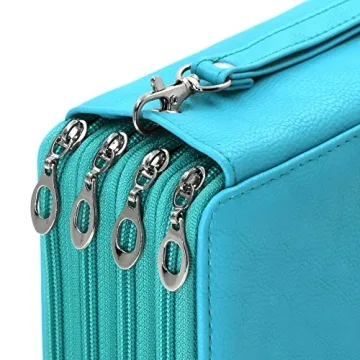 YOUSHARES 72 Slots Pencil Case in PU Leather - Stylish & Functional