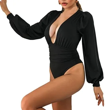 Stylish Weigou Women Jumpsuit Long Sleeve Bodysuit Tops