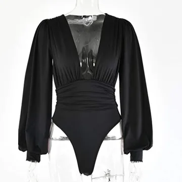 Stylish Weigou Women Jumpsuit Long Sleeve Bodysuit Tops