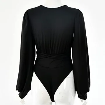 Stylish Weigou Women Jumpsuit Long Sleeve Bodysuit Tops