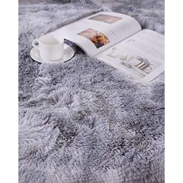 Rainlin Shaggy 6.6x10 Area Rug - Soft, Cozy Home Essential