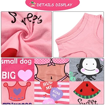 Stylish 6-Pack Dog Shirts for Small Pets in Cute Patterns