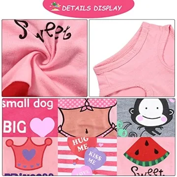 Stylish 6-Pack Dog Shirts for Small Pets in Cute Patterns