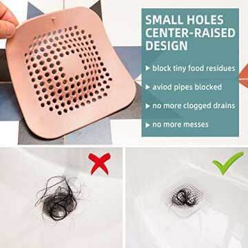 Shower Hair Drain Catcher 4-Pack for Clean Drains
