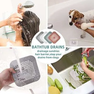 Shower Hair Drain Catcher 4-Pack for Clean Drains