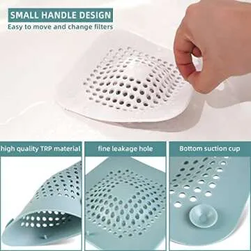 Shower Hair Drain Catcher 4-Pack for Clean Drains