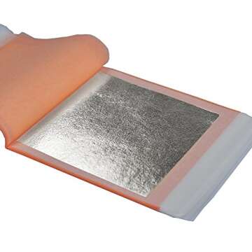Barnabas Blattgold: Edible Silver Leaf Transfer Sheets [25 Sheets, 3.75 inch] - Edible Silver Leaf S...