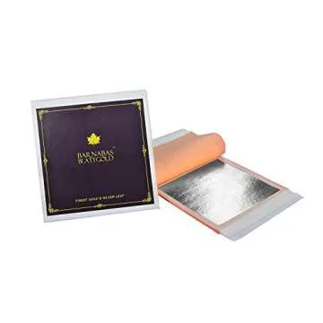 Barnabas Blattgold: Edible Silver Leaf Transfer Sheets [25 Sheets, 3.75 inch] - Edible Silver Leaf Sheets for Sweets, Genuine Silver Leaf, Silver Leaf Sheets Edible for Cake