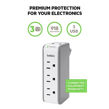 Belkin Surge Protector with USB Ports for Safe Charging