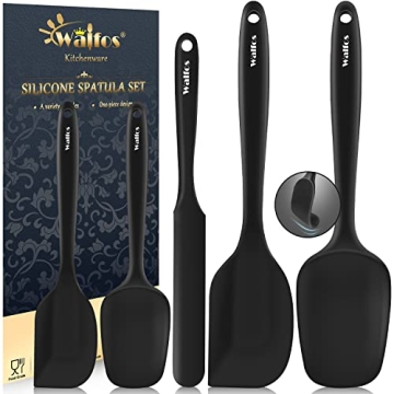 Walfos Silicone Spatula Set of 5 - High Heat Resistant, One-Piece Design, BPA Free, Dishwasher Safe,...