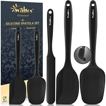 Walfos Silicone Spatula Set of 5 - High Heat Resistant, One-Piece Design, BPA Free, Dishwasher Safe,...
