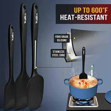 Walfos Silicone Spatula Set - Heat Resistant & Dishwasher Safe